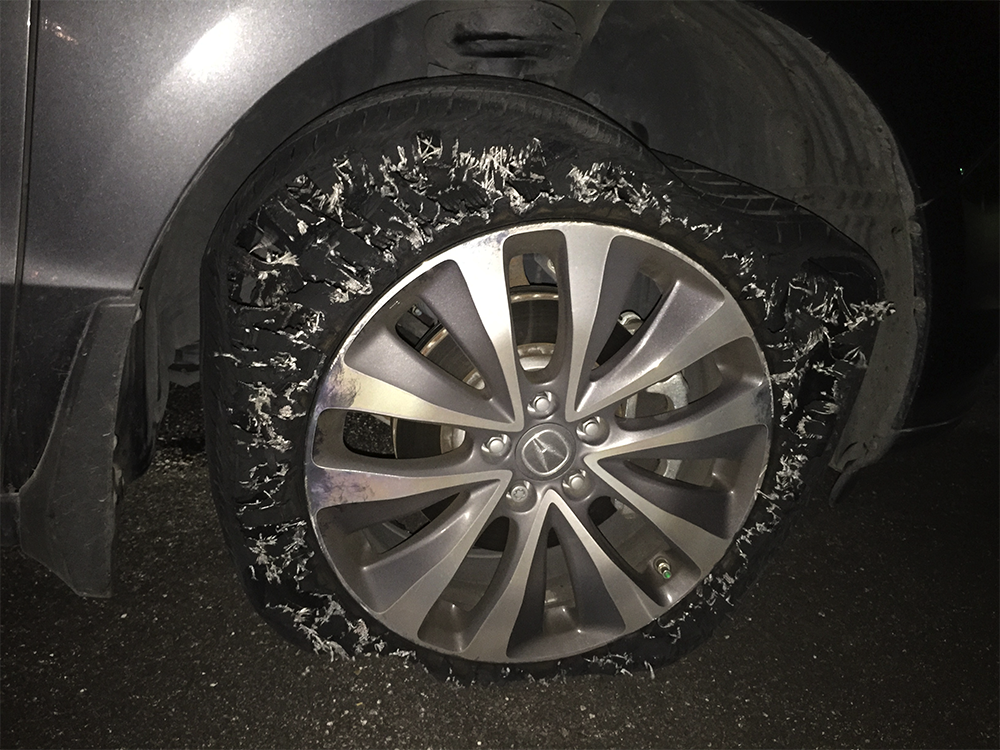 tire flat were problem happen did rubber unlikely thought always events