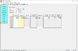 Loss Rate at Different Formation Conditions | LCPRO Screenshot