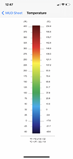 Temperature | MUDSheet Mobile App Screenshot